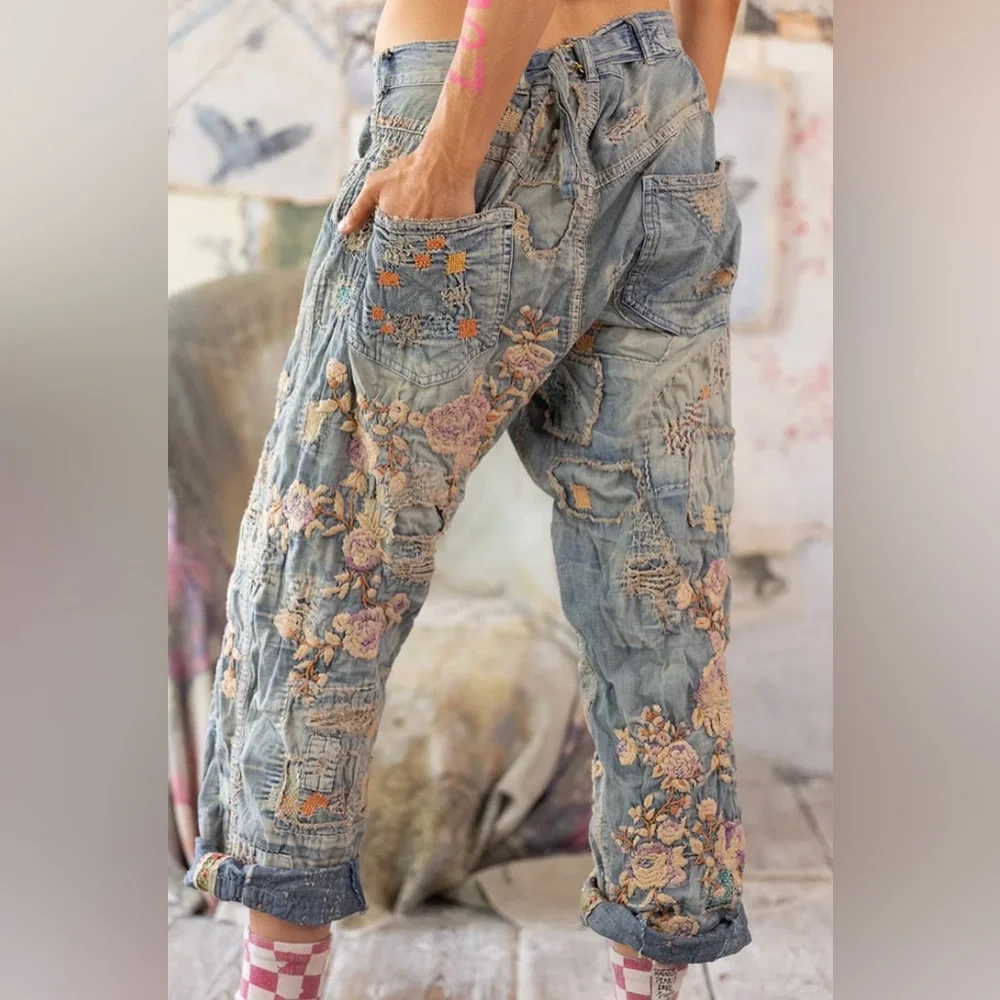 NWT Magnolia Pearl Rosarian Denim Miners O/S - Picture 4 of 15